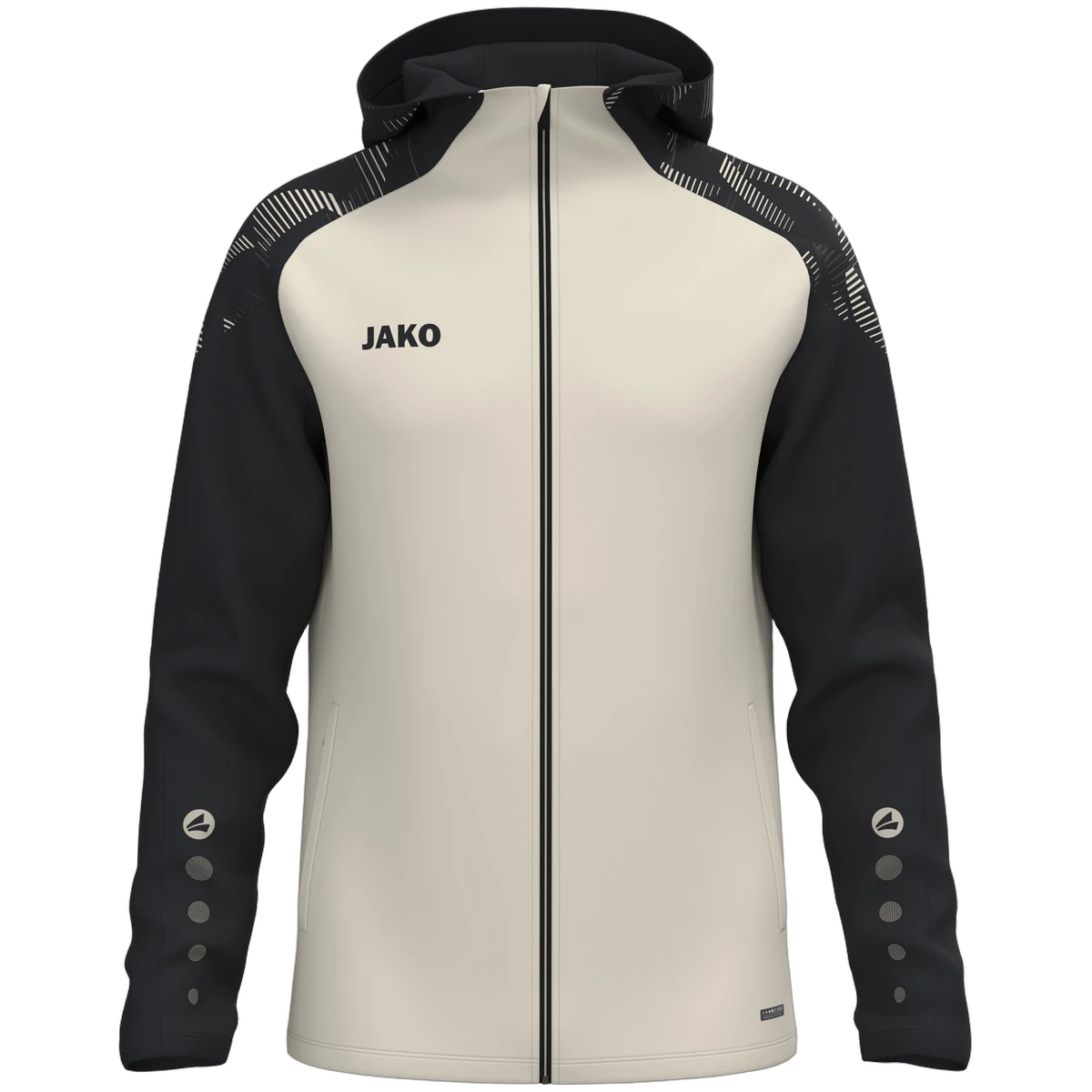 JAKO Kapuzenjacke Sonic - Off white / Schwarz / L