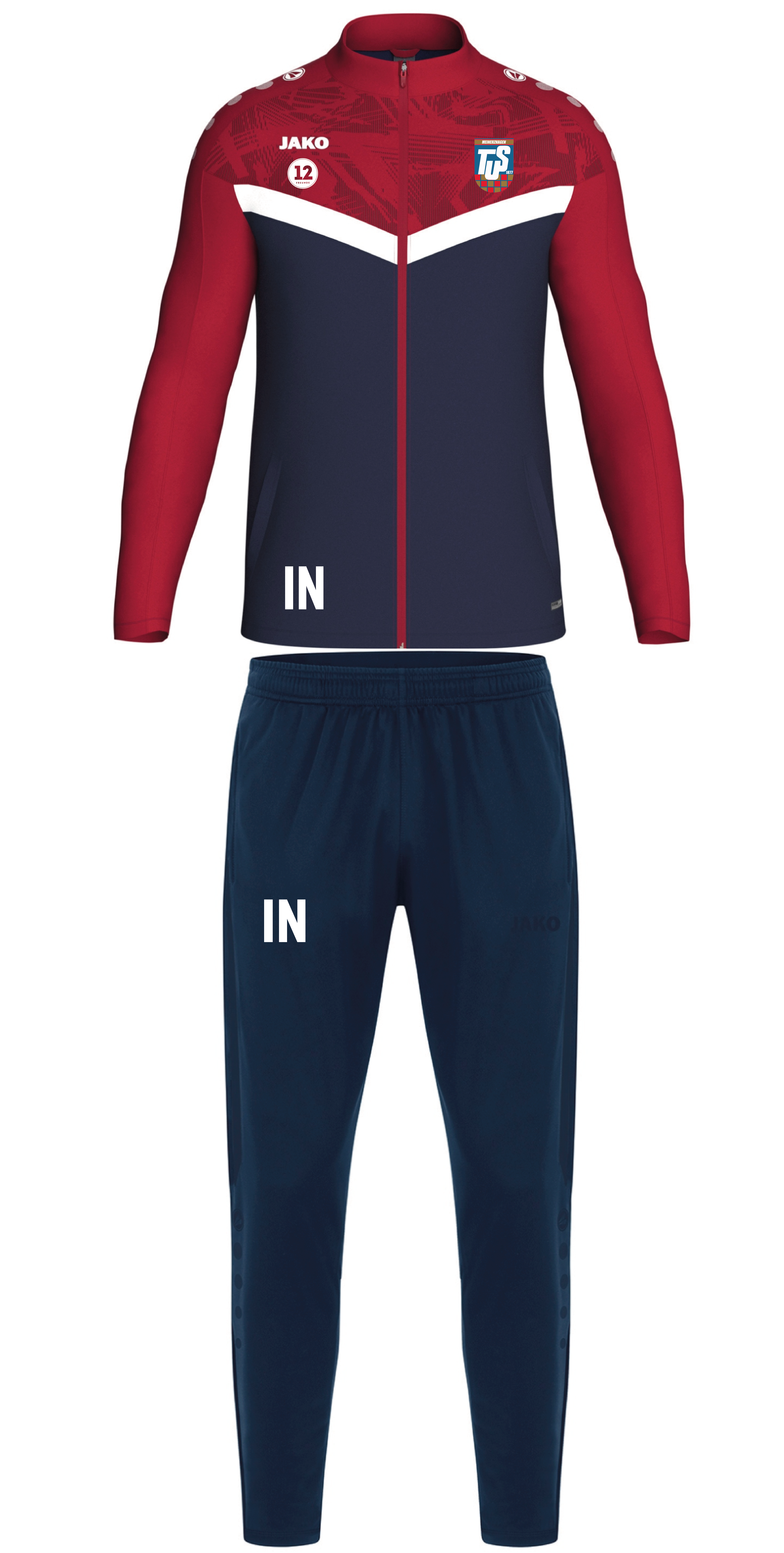 Trainingsanzug Kinder mit Logo Inis und Sponsor