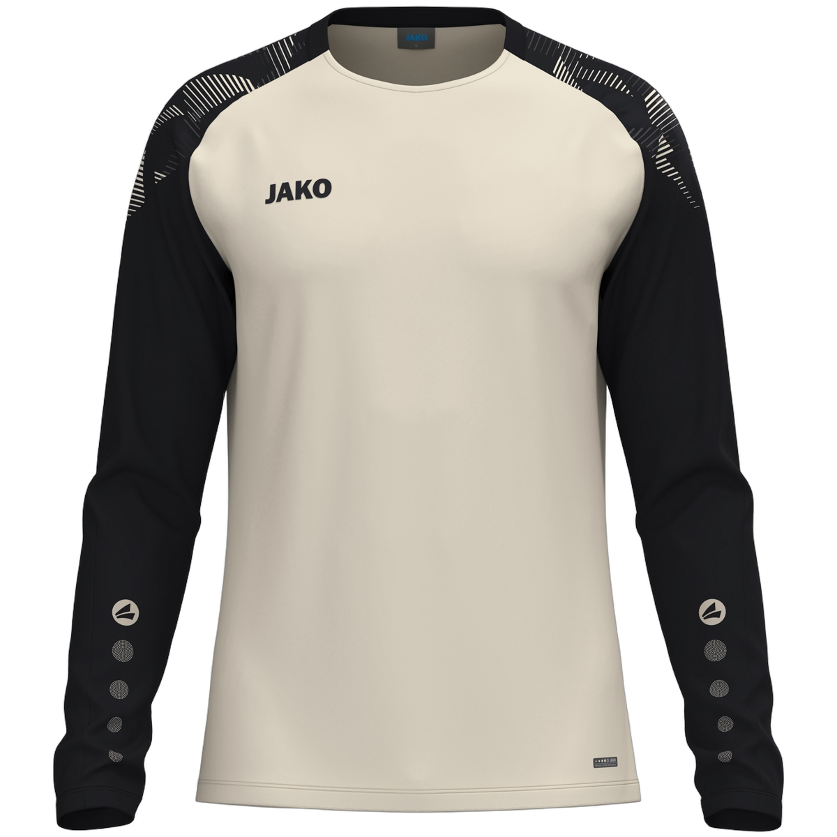 JAKO Longsleeve Sonic - Off white / Schwarz / L